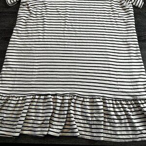 Max Studio London Striped Ruffle Hem Dress Women’s 1X Black White Casual